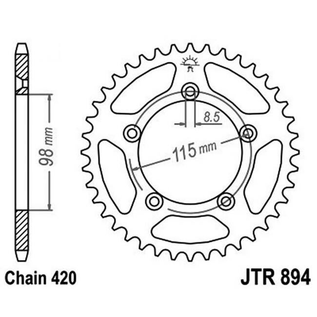 Corona Alluminio 7075t6 Jta 894 Z46 Motocross Marketing